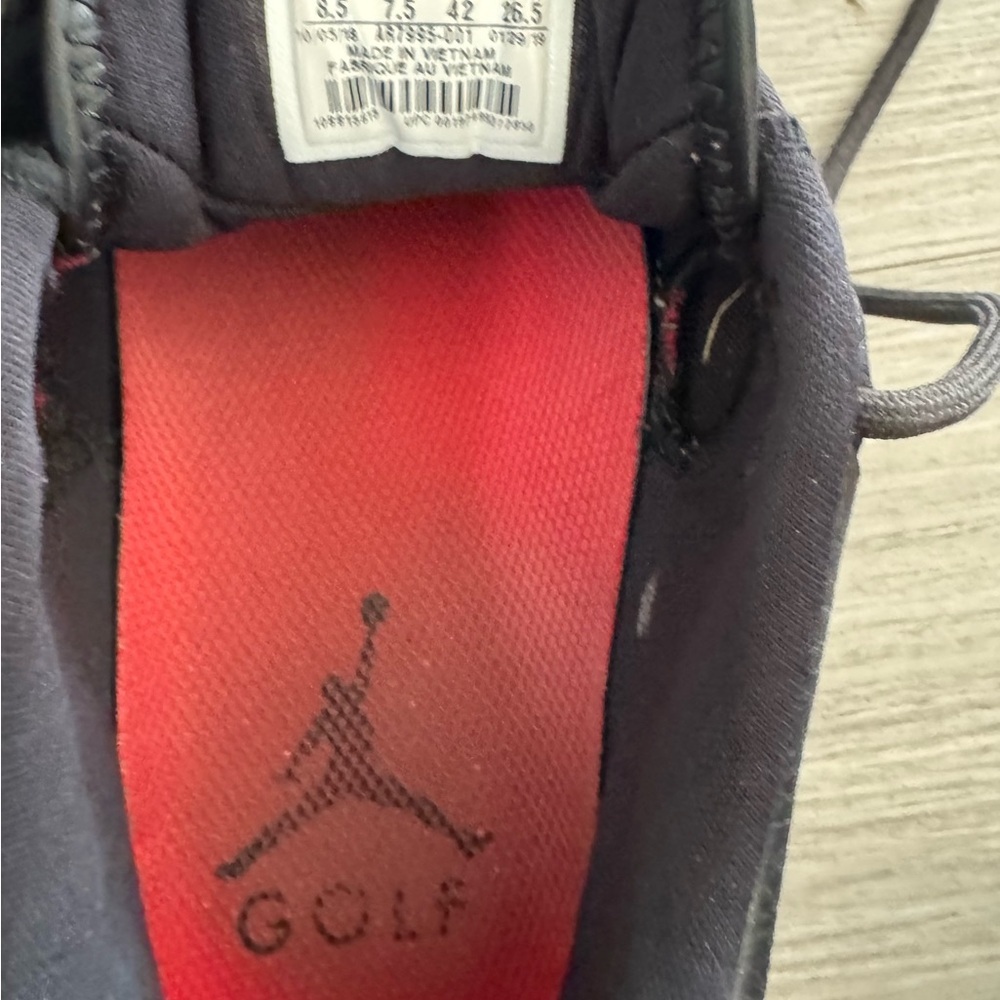 Nike Golf Air Jordan ADG Masters golf shoes in black and cement grey Men’s 8.5 - Picture 6 of 6